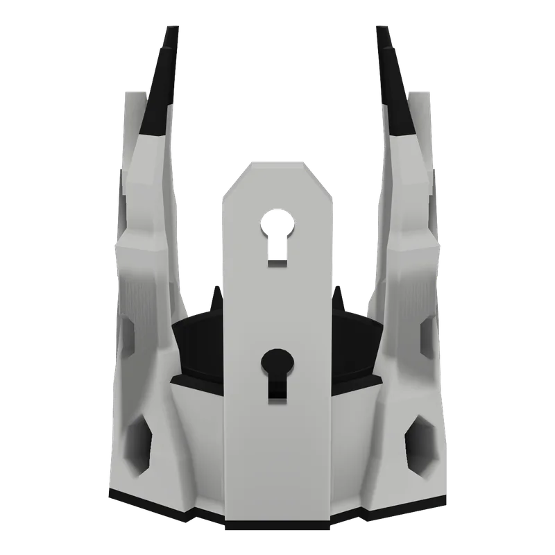 Back of the wall bracket version: shield with two keyhole slots